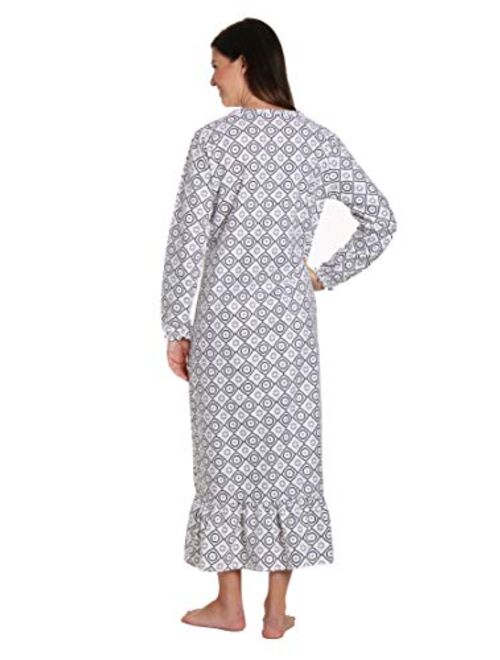Noble Mount Long Nightgowns for Women - 100% Cotton Flannel Nightgown