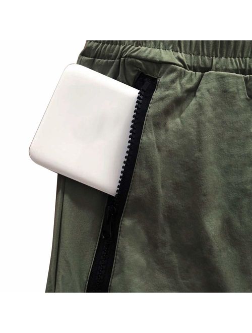 PIDOGYM Men's Swimwear Sports Running Shorts Swim Trunks Quick Dry Lightweight with Zipper Pocket