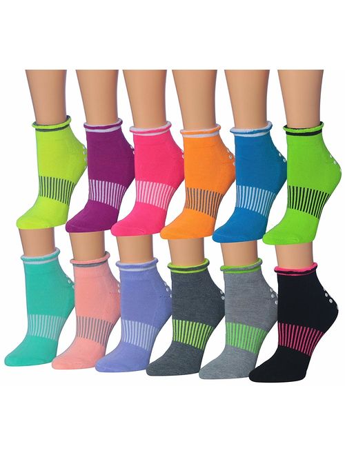 For Yoga Pilates /& Barre Home /& Hospital Ronnox Women/'s 6 or 12 Pairs Cushioned Anti-Skid Non-Slip Silicone-Gripper Socks
