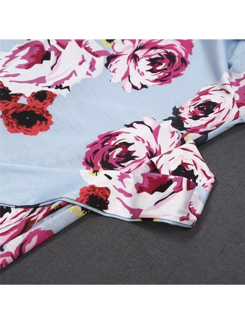 Women Floral Print Maternity Labor Delivery Robe Breastfeeding Nursing Nightgowns Gown Maternity Robe in Hospital