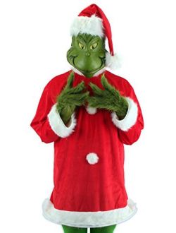 elope Dr. Seuss The Grinch Santa Costume Deluxe with Mask