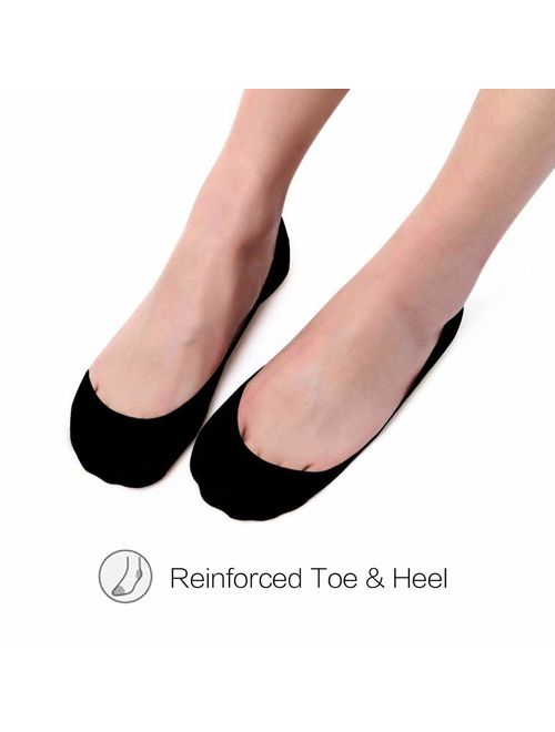 Ultra Low Cut Liner Socks Women No Show Non Slip Hidden Invisible for Flats Boat Summer 3/5 Pairs