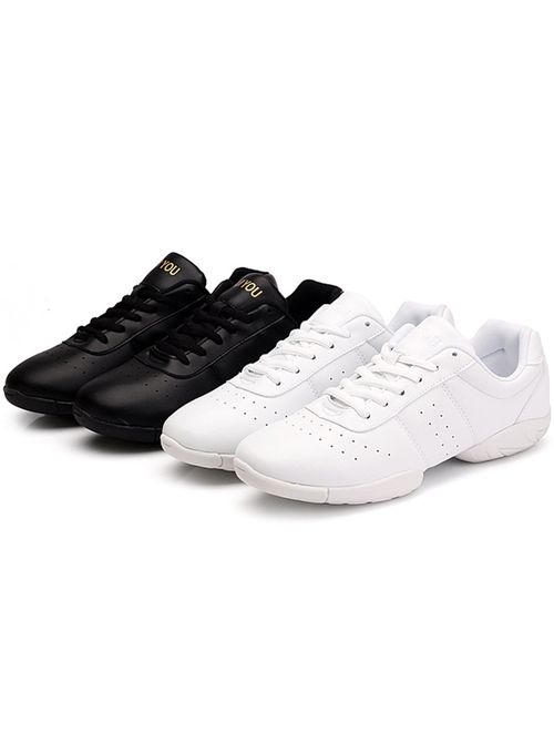 DADAWEN Women's Sport Training Cheerleading Shoes Dance Shoes Fashion Sneakers Cheer Shoes for Girls