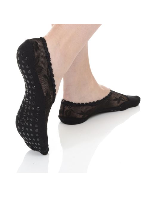 Great Soles Lace Pilates Non Skid Grip Socks for Women,Yoga, Barre