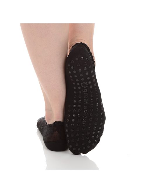 Great Soles Lace Pilates Non Skid Grip Socks for Women,Yoga, Barre