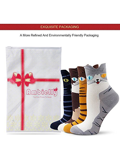 Ambielly Colorful Cute Animal Design Patterned Women's Casual Cotton Socks
