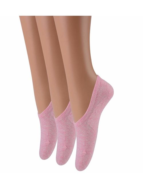 Pack of 3-12 LAISOR Cotton No Show Sock Women’s invisible Non Slip Flat Boat Liner Socks
