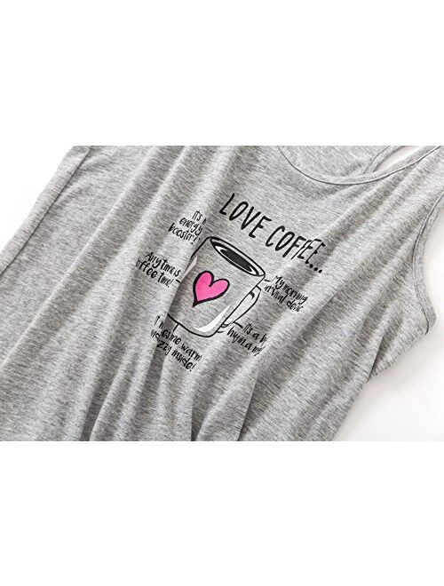 PNAEONG Women Cotton Sleepwear Short Sets Tank&Short Pajamas Sets