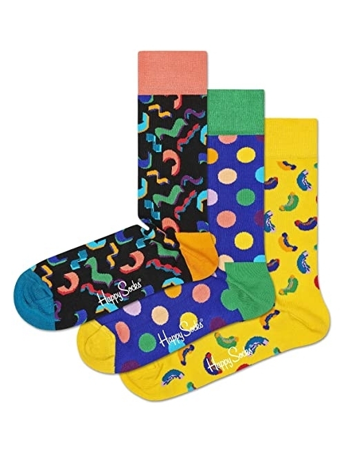 Happy Socks Assorted Colorful Premium Cotton Sock 4 Pair Gift Box for Men and Women