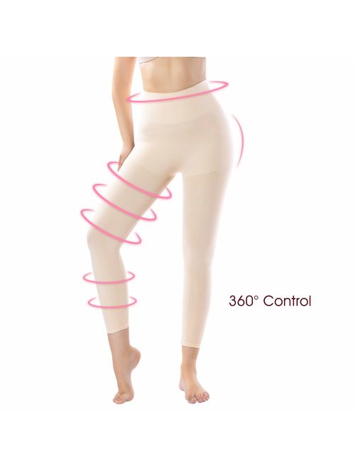 +MD Womens High Waist Target Firm Control Shapewear Compression Slimming Leggings 