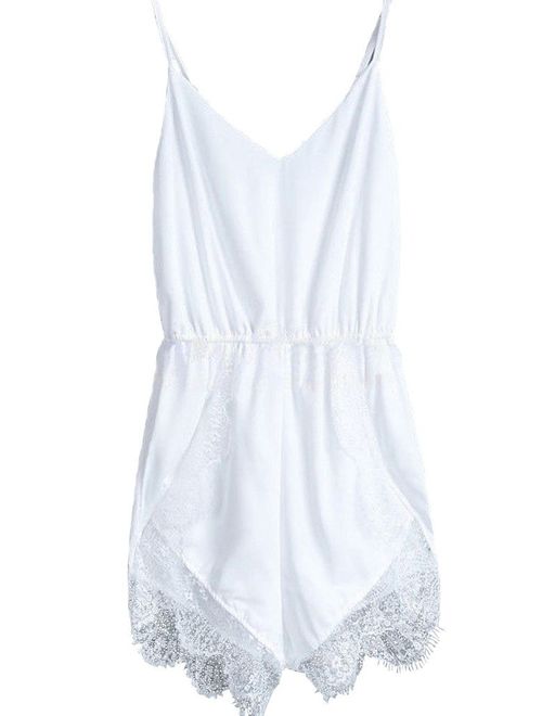 FACE N FACE Women's Lace Chiffon Sleeveless Jumpsuit Rompers