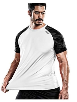 Men's Cool Quick Dry Sun Protection Short Sleeve Rash Guard Swim Sports Tee Shirt UPF 50