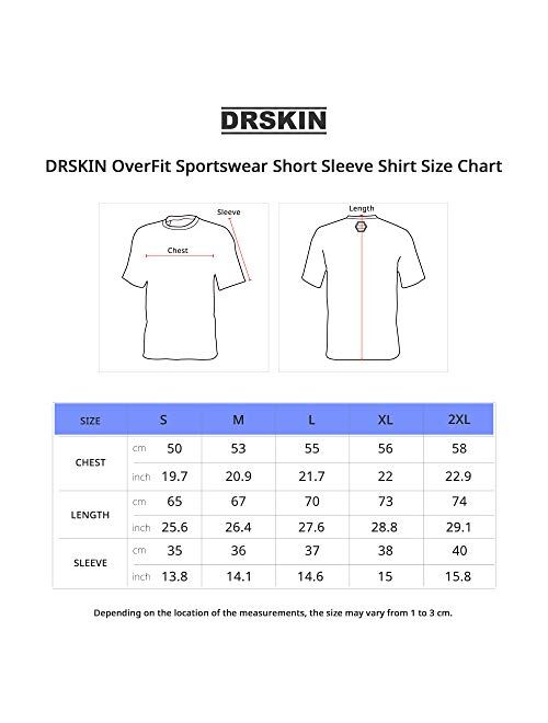 DRSKIN Men's Cool Quick Dry Sun Protection Short Sleeve Rash Guard Swim Sports Tee Shirt UPF 50+