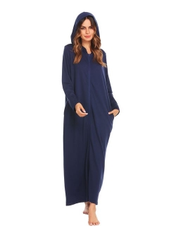 Womens Long Sleeve Sleep Shirt V-Neck Loose Nightshirt Sleepwear Nightgown Pajama PJ S-XXL