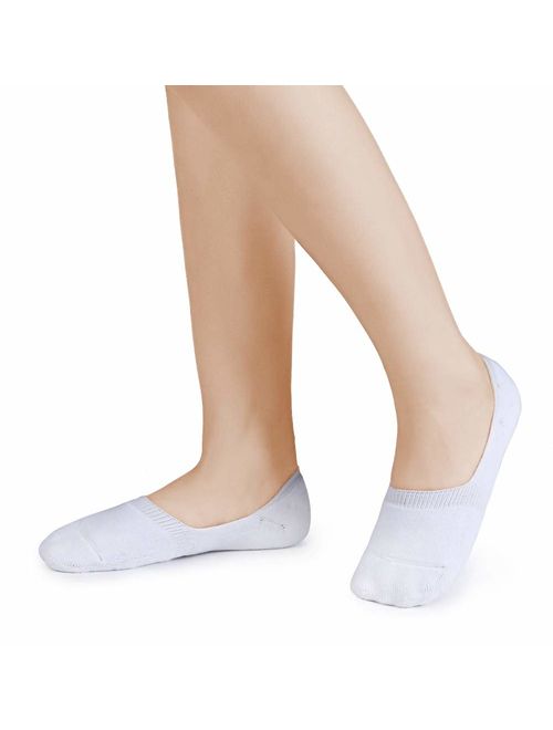 Leotruny 6 Pairs Unisex Thick Cushion Athletic Cotton Non Slip Low Cut Flat Liner No Show Socks