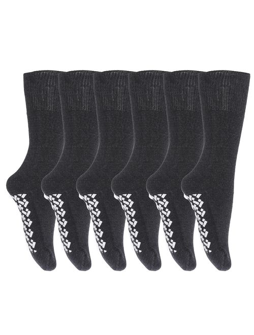 Gilbin Diabetic Non Skid Hospital Slipper Socks,size 9-11,6 Pairs