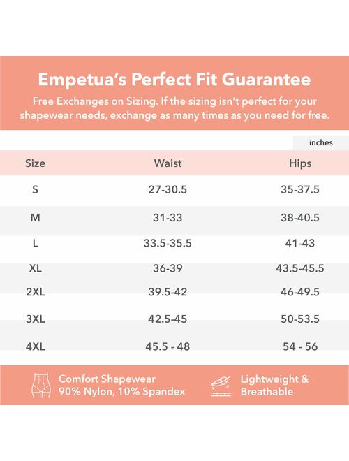 EMPETUA Shapermint High-Waisted Body Shaper Boyshorts - Tummy Control Shapewear for Women Plus Size
