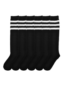 Angelina Referee Knee High Socks with White Stripes