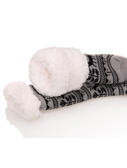 Dosoni Women Fuzzy Slipper Socks Winter Soft Warm Fleece Lining Christmas Gift Socks