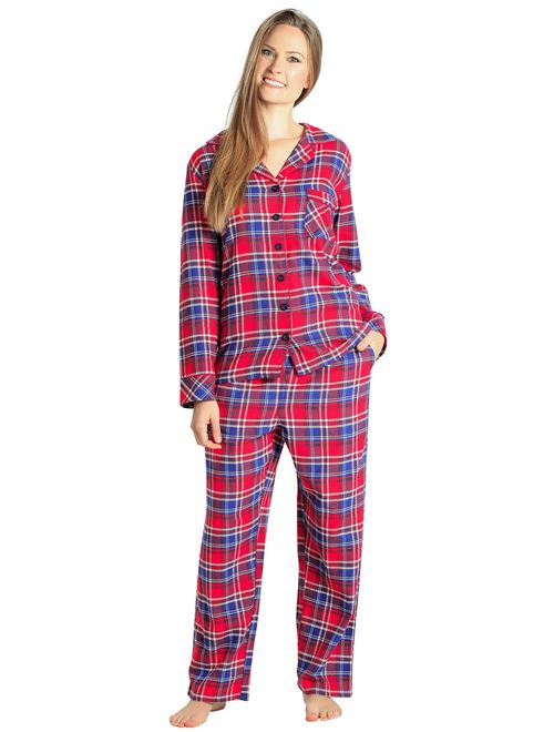 EVERDREAM Sleepwear Womens Flannel Pajamas, Long 100% Cotton Pj Set