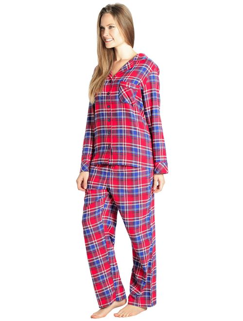 EVERDREAM Sleepwear Womens Flannel Pajamas, Long 100% Cotton Pj Set