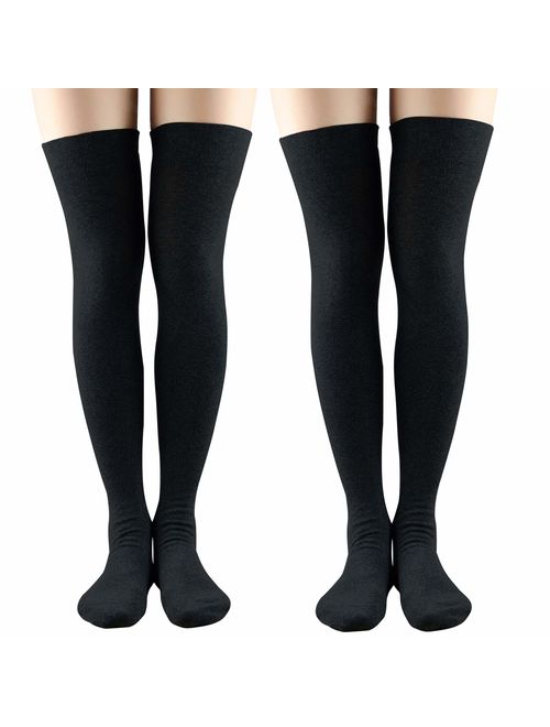 Azue Women Non Slip Thigh High Socks Fashion Tube Stockings above Knee Cosplay Socks