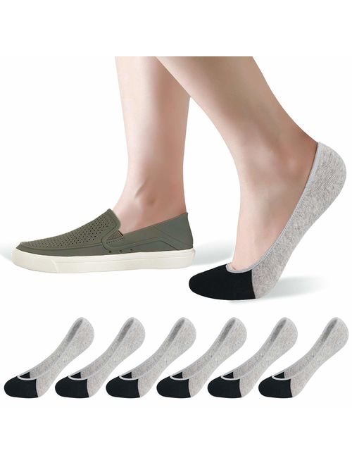 6 Pairs No Show Socks Women Men for Flats Cotton Low Cut Liner Socks Non Slip