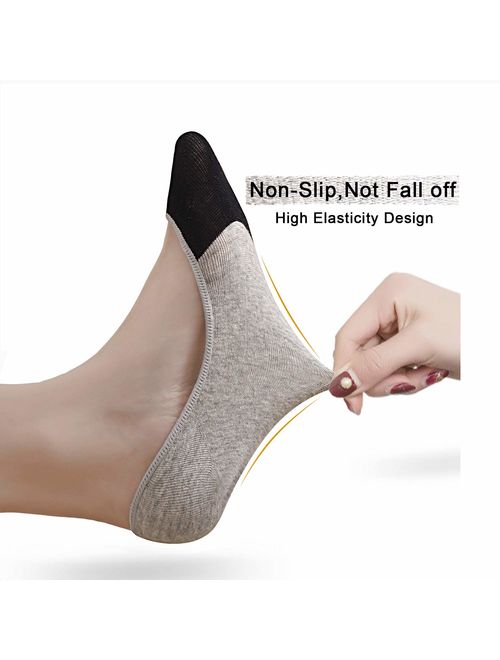 6 Pairs No Show Socks Women Men for Flats Cotton Low Cut Liner Socks Non Slip