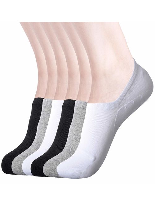 Womens No Show Socks Non Slip Flat Boat Line Low Cut Socks (3-6 Packs)