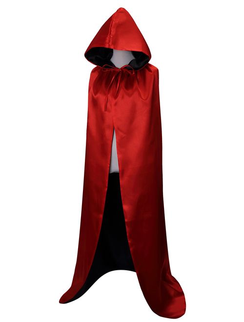 VGLOOK Unisex Christmas Halloween Witch Party Reversible Hooded Adult Vampires Cape Cloak