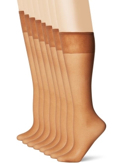 L'eggs Women's Plus-Size Everyday Knee High Sheer Toe, Pack Of 8