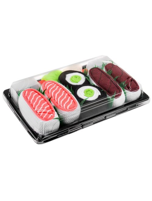 Rainbow Socks - Men's Women's - Sushi Socks Box Tuna Salmon Cucumber Maki - 3 Pairs