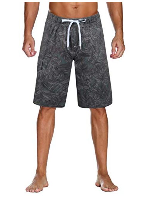 unitop Men's Swim Trunks Classic Lightweight Board Shorts with Lining