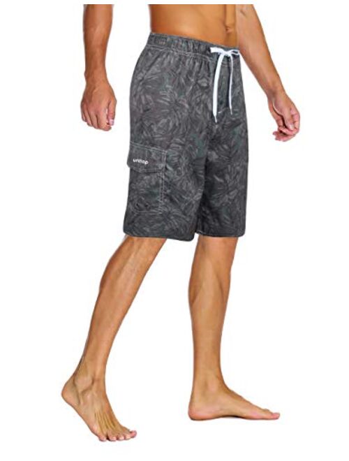 unitop Men's Swim Trunks Classic Lightweight Board Shorts with Lining