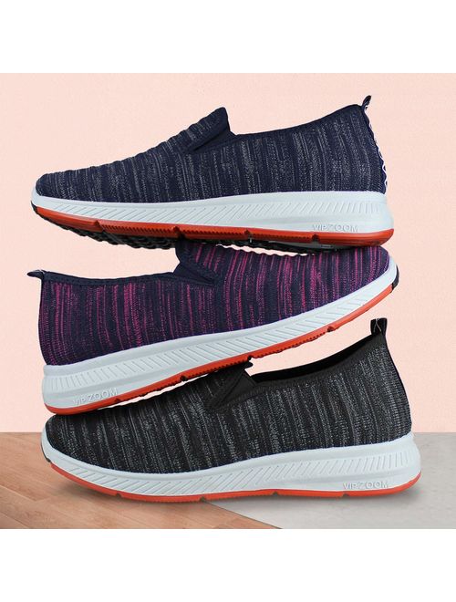 Hawkwell Women's Flat Knit Twin Gore Slip-On Walking Sneaker