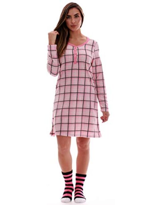 Just Love Women's Ultra-Soft Sleep Shirt Nightgown with Matching Fuzzy Socks