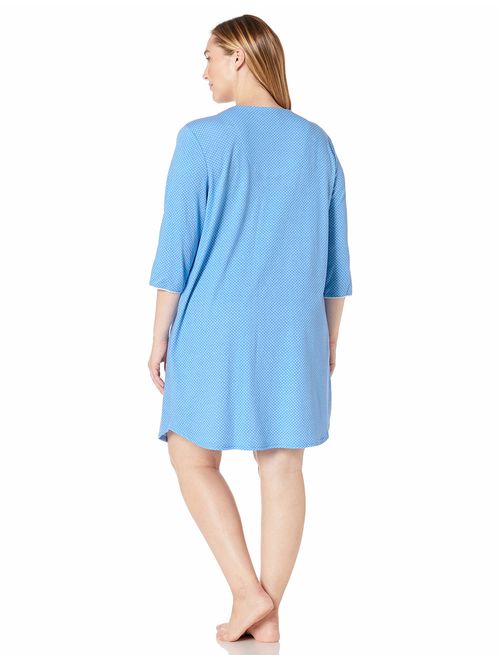 Karen Neuburger Women's 3/4 Sleeve Nightshirt Nightgown Pajama Dress Pj