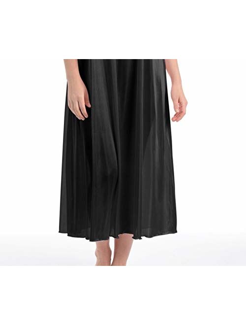 Ezi Women's Satin Silk Sleeveless Lingerie Long Nightgowns
