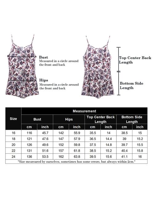 IN'VOLAND Women Rompers Plus Size Summer Casual Jumpsuit Adjustable Spaghetti Strap Drawstring with Pockets Floral Print