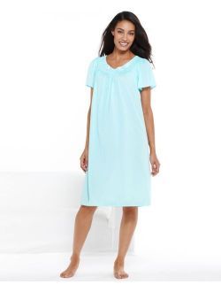 Miss Elaine Women's Plus Size Tricot Short Nightgown