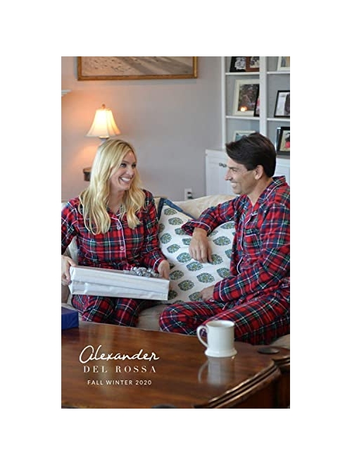 Alexander Del Rossa Women's Warm Flannel Pajama Set, Long Button Down Cotton Pjs for Winter