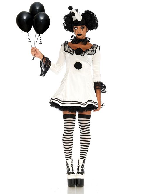 Leg Avenue Women's Black and White Sad Pierrot Clown Costume