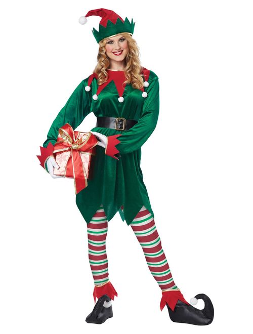 California Costumes Christmas Elf Adult, Green/Red, Small/Medium