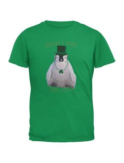 St. Patrick's Day - Irish I Was This Cute Penguin Irish Green Youth T-Shirt - Large(14/16)