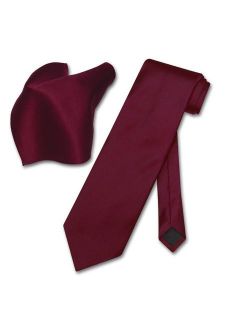 Solid BURGUNDY Color NeckTie & Handkerchief Men's Neck Tie Set