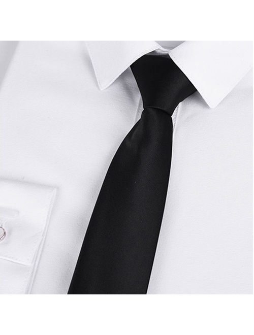 TopTie Solid Neck Ties, Multiful Color Formal Necktie, Cancer Awareness Color-White