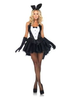 Women's 3 Piece Tux And Tails Bunny Tuxedo Costume
