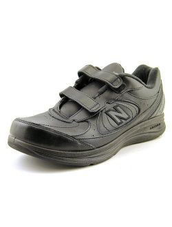 mw577 men round toe leather black walking shoe