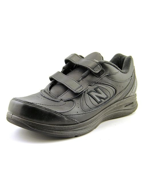 new balance mw577 men round toe leather black walking shoe