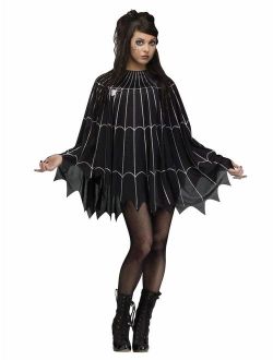 - Silver Spider Web Adult Poncho Costume